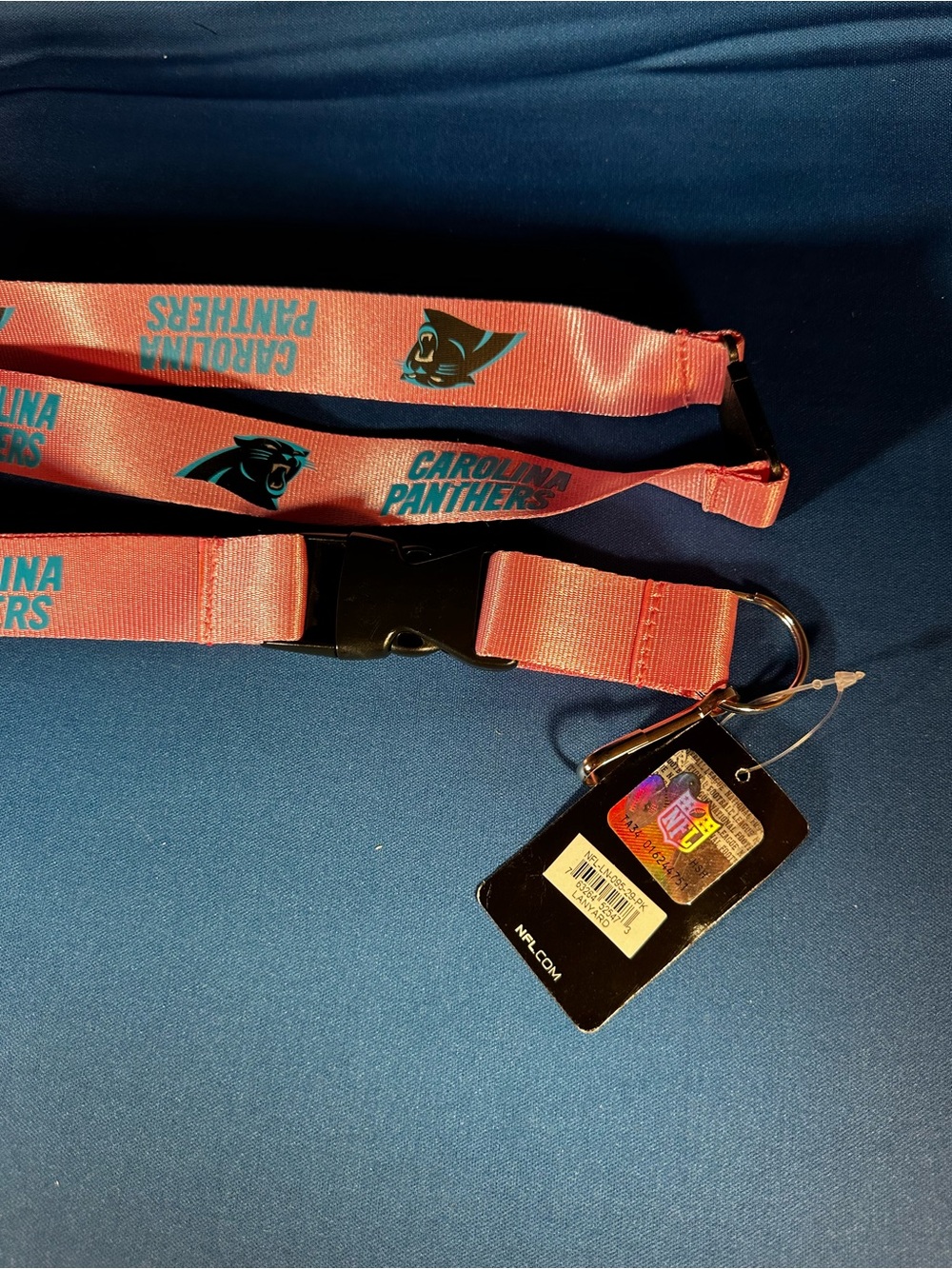 Carolina Panthers NFL Lanyard Keychain ID Badge Holder Pink New w/ Tags